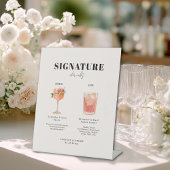 Modern Bold Font His & Hers Drinks Wedding Reclamebord Met Voetstuk