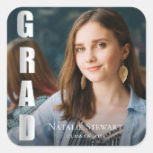 Modern Bold Font Photo Afstuderen Vierkante Sticker (Voorkant)