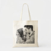Modern Bold & Fun Typography Custom Photo Wedding Tote Bag (Voorkant)