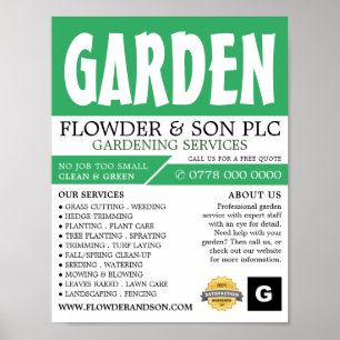 Modern Bold, Gardening Service, tuinbouwkundige Poster