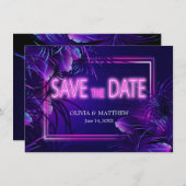 Modern Bold Glow in the Dark SAVE THE DATE Kaart (Voorkant / Achterkant)