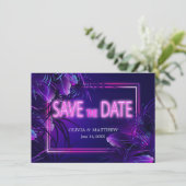 Modern Bold Glow in the Dark SAVE THE DATE Kaart (Staand voorkant)