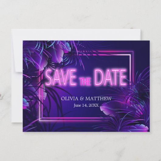 Modern Bold Glow in the Dark SAVE THE DATE Kaart (Voorkant)