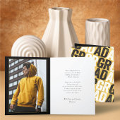 Modern Bold Gold AFSTUDEERDER Stijlvol foto Afstud Bedankkaart