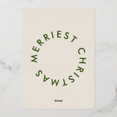 Modern Bold Gold Christmas Script Elegante Foto Folie Feestdagenkaart (Achterkant)