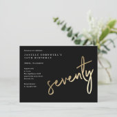 Modern Bold Gold Type70th Birthday Kaart (Staand voorkant)
