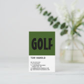 Modern Bold, Golf Club, Golfer, Golf Coach Visitekaartje (Staand voorkant)