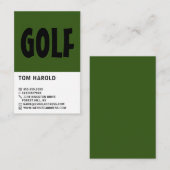 Modern Bold, Golf Club, Golfer, Golf Coach Visitekaartje (Voorkant / Achterkant)