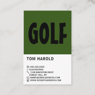 Modern Bold, Golf Club, Golfer, Golf Coach Visitekaartje