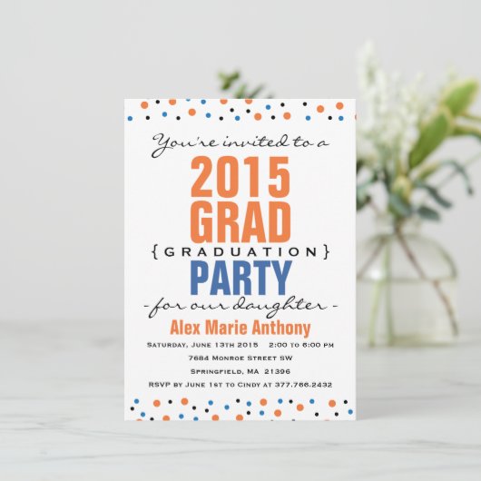 Modern Bold Graduation Party Invitation - Sinaasap Kaart (Staand voorkant)