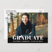 Modern Bold Graduation Party Uitnodiging (Voorkant / Achterkant)