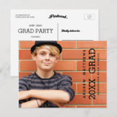 Modern Bold Graduation Party Uitnodiging Briefkaart (Voorkant / Achterkant)
