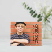 Modern Bold Graduation Party Uitnodiging Briefkaart (Staand voorkant)