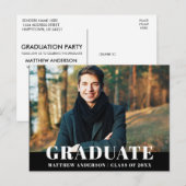 Modern Bold Graduation Party Uitnodiging Briefkaart (Voorkant / Achterkant)
