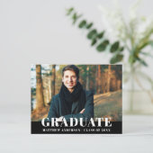 Modern Bold Graduation Party Uitnodiging Briefkaart (Staand voorkant)