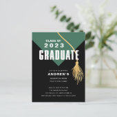 Modern Bold Green Afstudeerder Pet Afstuderen Brie Briefkaart (Staand voorkant)
