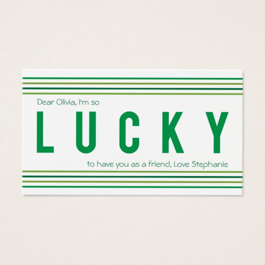 Modern Bold Green Lucky St. Patrick's Day Gift Lab Visitekaartje (Voorkant)