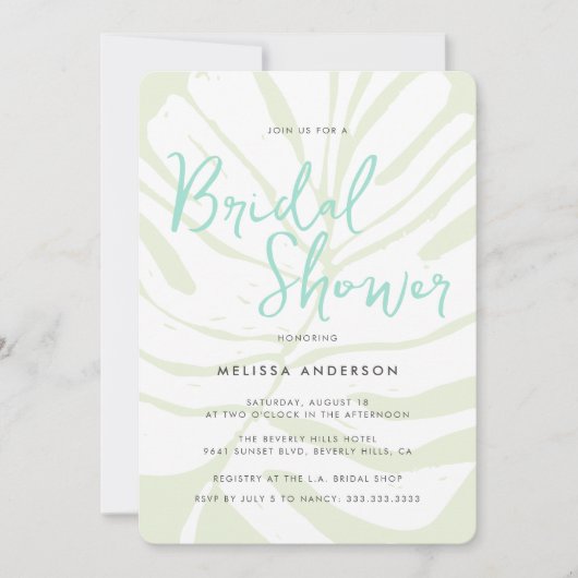 Modern Bold Green Tropical Palm Vrijgezellenfeest Kaart (Voorkant)