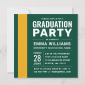 Modern Bold Green Yellow Photo Afstuderen Afstuder Kaart (Achterkant)