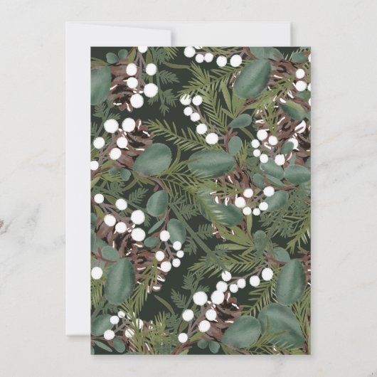 Modern Bold groene krans winter vrijgezellenfeest Kaart (Achterkant)