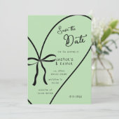 Modern Bold Heart Bow foto bruiloft Save the date Kaart (Staand voorkant)