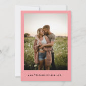 Modern Bold Heart Bow foto bruiloft Save the date Kaart (Achterkant)