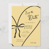 Modern Bold Heart Bow foto bruiloft Save the date Kaart (Voorkant)