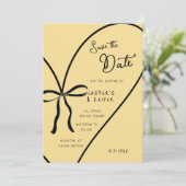 Modern Bold Heart Bow foto bruiloft Save the date Kaart (Staand voorkant)