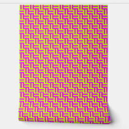 Modern Bold Heet Roze - Geel Abstract Patroon Behang