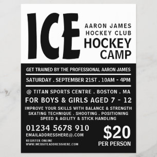 Modern Bold, Hockey Camp Advertising Flyer
