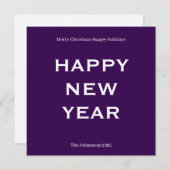Modern Bold Holiday Card | Custom Text Minimalist  Feestdagenkaart (Voorkant / Achterkant)