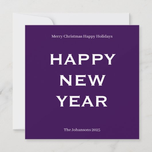 Modern Bold Holiday Card | Custom Text Minimalist  Feestdagenkaart (Voorkant)