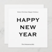 Modern Bold Holiday Card | Custom Text Minimalist  Feestdagenkaart (Voorkant / Achterkant)