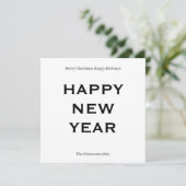 Modern Bold Holiday Card | Custom Text Minimalist  Feestdagenkaart (Staand voorkant)