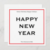 Modern Bold Holiday Card | Custom Text Minimalist  Feestdagenkaart (Voorkant / Achterkant)