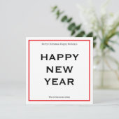 Modern Bold Holiday Card | Custom Text Minimalist  Feestdagenkaart (Staand voorkant)