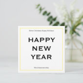 Modern Bold Holiday Card | Custom Text Minimalist  Feestdagenkaart (Staand voorkant)