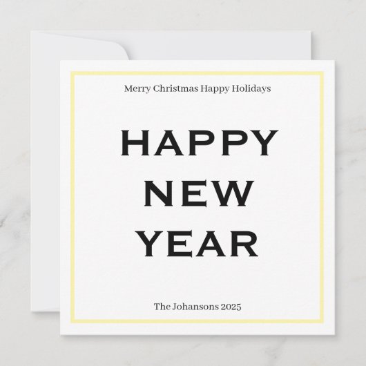 Modern Bold Holiday Card | Custom Text Minimalist  Feestdagenkaart (Voorkant)