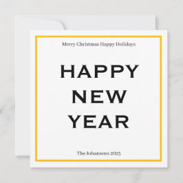 Modern Bold Holiday Card | Custom Text Minimalist  Feestdagenkaart