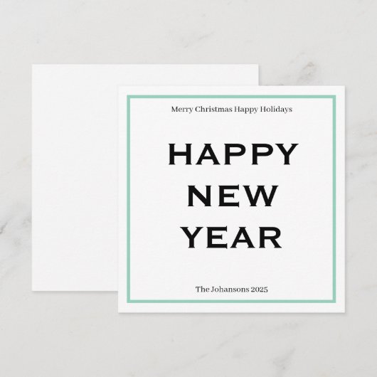 Modern Bold Holiday Card | Custom Text Minimalist  Feestdagenkaart (Voorkant / Achterkant)