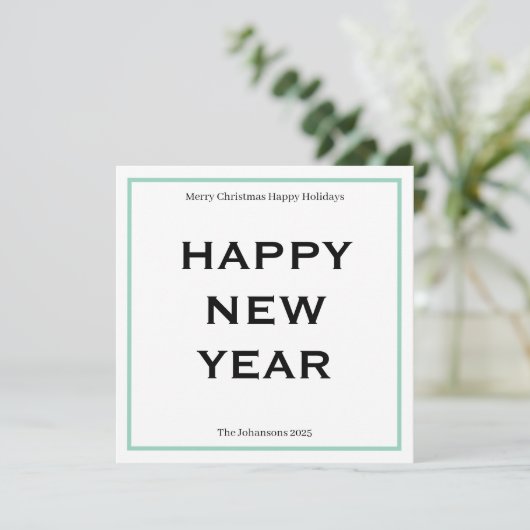 Modern Bold Holiday Card | Custom Text Minimalist  Feestdagenkaart (Staand voorkant)