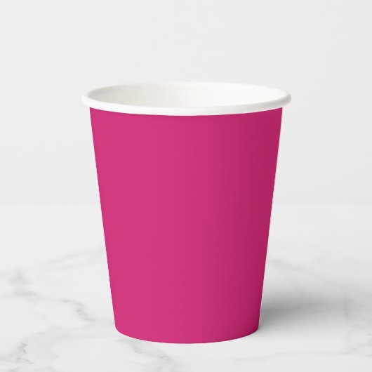 Modern Bold Hot Pink 50e verjaardag Custom Papieren Bekers (Achterkant)