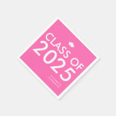 Modern Bold Hot Pink Gepersonaliseerde Graduation  Servet (Hoek)