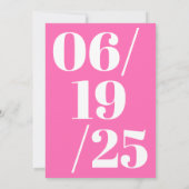 Modern Bold Hot Pink Graduation Party Kaart (Achterkant)