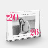 Modern Bold Hot Pink Klasse van 2025 Afstuderen Fotoblokken (Links)