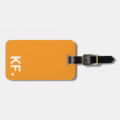 Modern Bold Initial Monogram Heart Personalized Bagagelabel (Voorkant horizontaal)