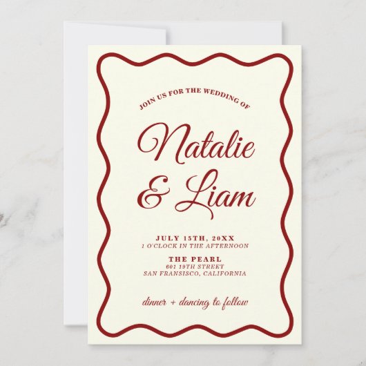 Modern Bold Ivory Leuk Retro Funky Unieke Bruiloft Kaart (Voorkant)