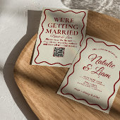 Modern Bold Ivory Leuk Retro Funky Unieke Bruiloft Kaart