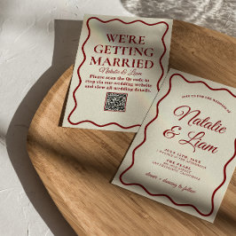 Modern Bold Ivory Leuk Retro Funky Unieke Bruiloft Kaart