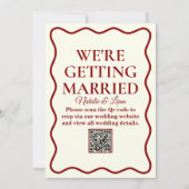 Modern Bold Ivory Leuk Retro Funky Unieke Bruiloft Kaart (Achterkant)